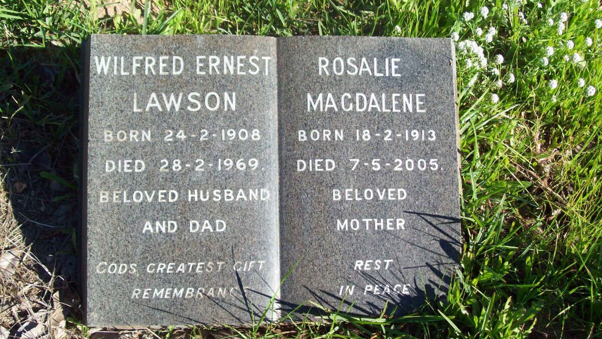 LAWSON Wilfred Ernest 1908-1969 &amp; Rosalie Magdalene 1913-2005