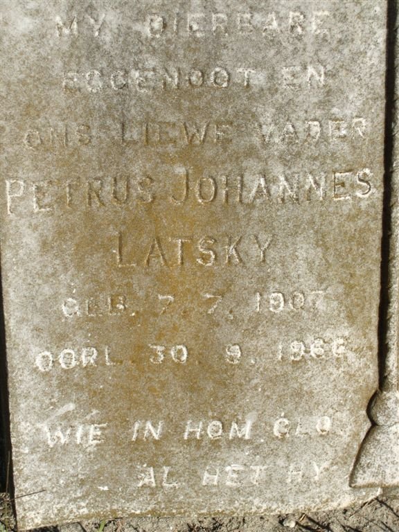 LATSKY Petrus Johannes 1907-1966