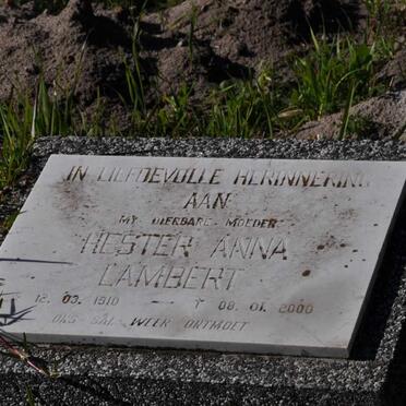 LAMBERT Hester Anna 1910-2000