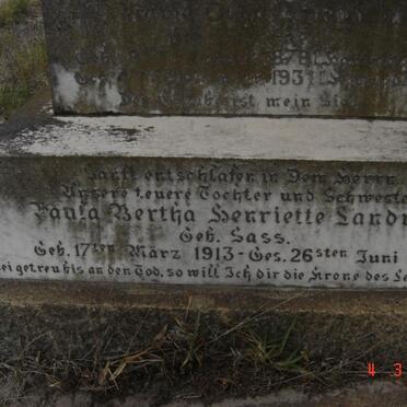 LANDMAN Paula Bertha Henrietta nee SASS 1913-1937