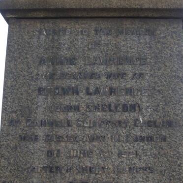 LAURENCE Annie nee SHELDON -1921