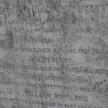 LANGFORD Norman Hugh -1912 :: LANGFORD Edith Mary -1913 :: LANGFORD Charles John 1861-1919