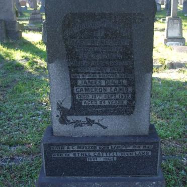 LAMB James Ducal Cameron -1932 &amp; Mary Anne -1932 :: MUSSON Katie A.C. nee LAMB -1947 :: CATTELL Ethel nee LAMB 1881-1964
