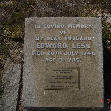 LESS Edward -1948 &amp; Jacoba Emma VAN DER POEL 1911-2004