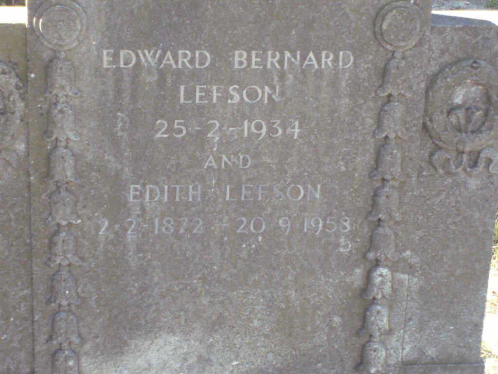 LEFSON Edward Bernard   -1934 &amp; Edith 1872-1958