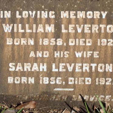LEVERTON William 1858-1923 &amp; Sarah 1856-1922