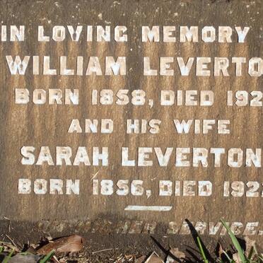 LEVERTON William 1858-1923 &amp; Sarah 1856-1922
