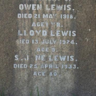 LEWIS Owen -1918 :: LEWIS Lloyd -1924 :: LEWIS S. Jane -1933