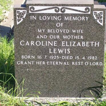 LEWIS Caroline Elizabeth 1925-1982