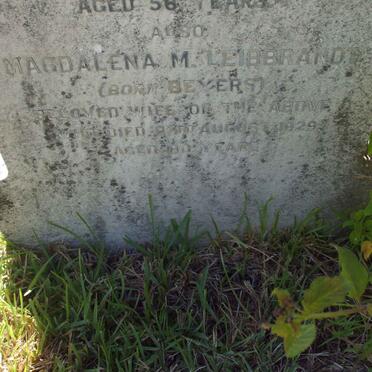 LEIBBRANDT Magdalena M. nee BEYERS -1929