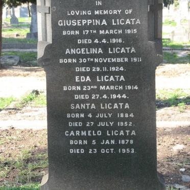 LICATA Carmelo 1878-1953 &amp; Santa 1884-1952