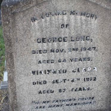 LONG George -1947 &amp; Winifred Clara -1972