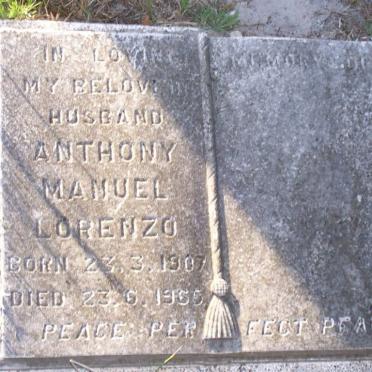 LORENZO Anthony Manuel 1907-1966