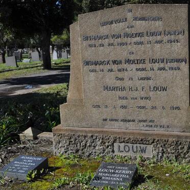 LOUW Bismarck von Moltke 1874-1949 &amp; Martha H.J.F. VAN WYK 1881-1970 :: LOUW Bismarck von Moltke 1909-1945