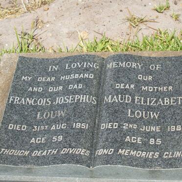 LOUW Francois Josephus -1951 &amp; Maud Elizabeth -1980