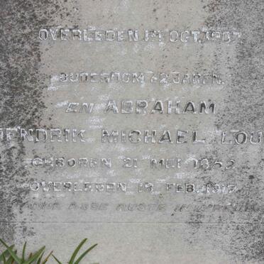 LOUW Abraham Hendrik Michael 1852-1917 :: VILLET Maria Johanna nee LOUW -1987 