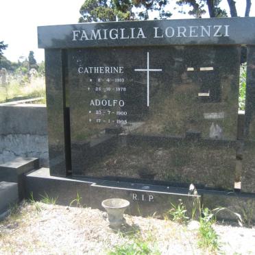 LORENZI Adolfo 1900-1995 &amp; Catherine 1910-1978