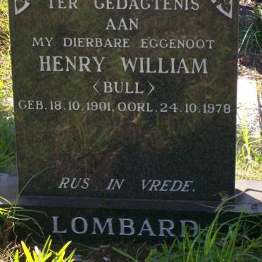 LOMBAARD Henry Wiliam 1901-1978