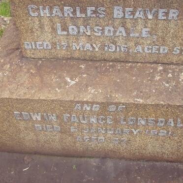LONSDALE Charles Beaver -1916 :: LONSDALE Edwin Faunce  -1921