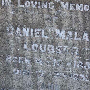 LOUBSER Daniel Malan 1883-1951 &amp; Anna Catherine 1890-1962