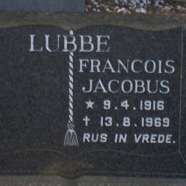 LUBBE Francois Jacobus 1916-1969