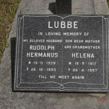 LUBBE Rudolph Hermanus 1939-1995 :: LUBBE Helena 1917-1997