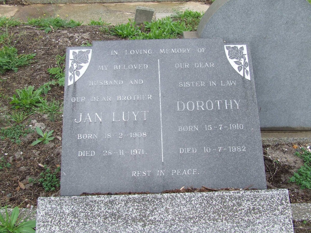 LUYT Jan 1908-1971 &amp; Dorothy 1910-1982