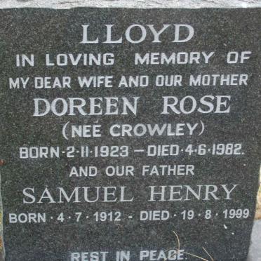 LLOYD Samuel Henry 1912-1999 &amp; Doreen Rose CROWLEY 1923-1982
