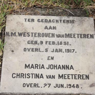 MEETEREN N.M. Westerouen, van 1851-1917 &amp; Maria Johanna Christina -1948