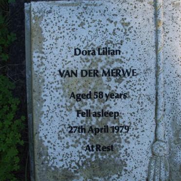 MERWE Dora Lilian, van der -1979