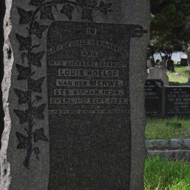 MERWE Louis Roelof, van der 1894-1928