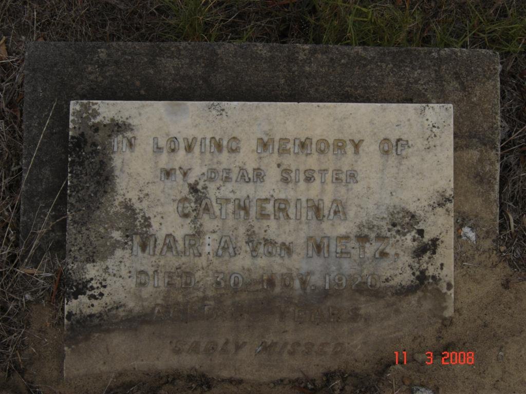 METZ Catherina Maria, von -1920