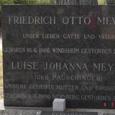 MEYER Friedrich Otto 1886-1960 &amp; Luise Johanna PAUSCHINGER 1900-1965
