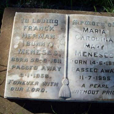 MENESES Franck Herman 1911-1956 &amp; Maria Caroline 1914-1995