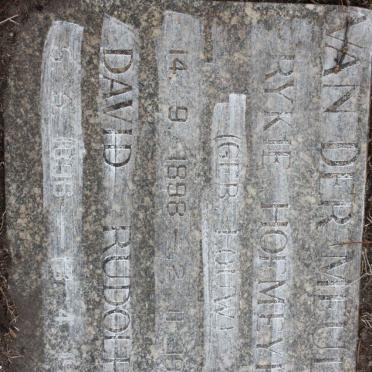 MEULEN David Rudolph, van der 1896-1975 &amp; Rykie Hofmeyer LOUW 1898-1974