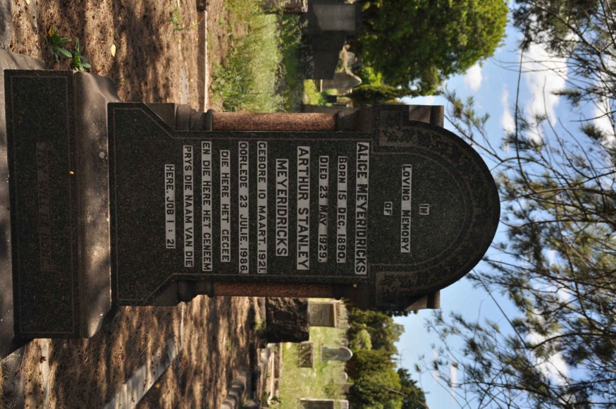 MEYERIDRICKS Alice 1890-1929 :: MEYERIDRICKS Arthur Stanley 1921-1986