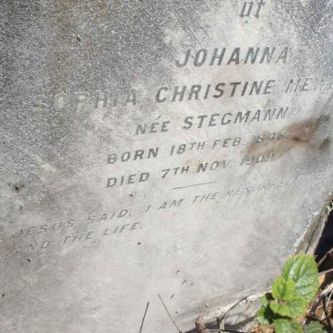MEWETT Johanna Sophia Christine nee STEGMANN 1846-1909