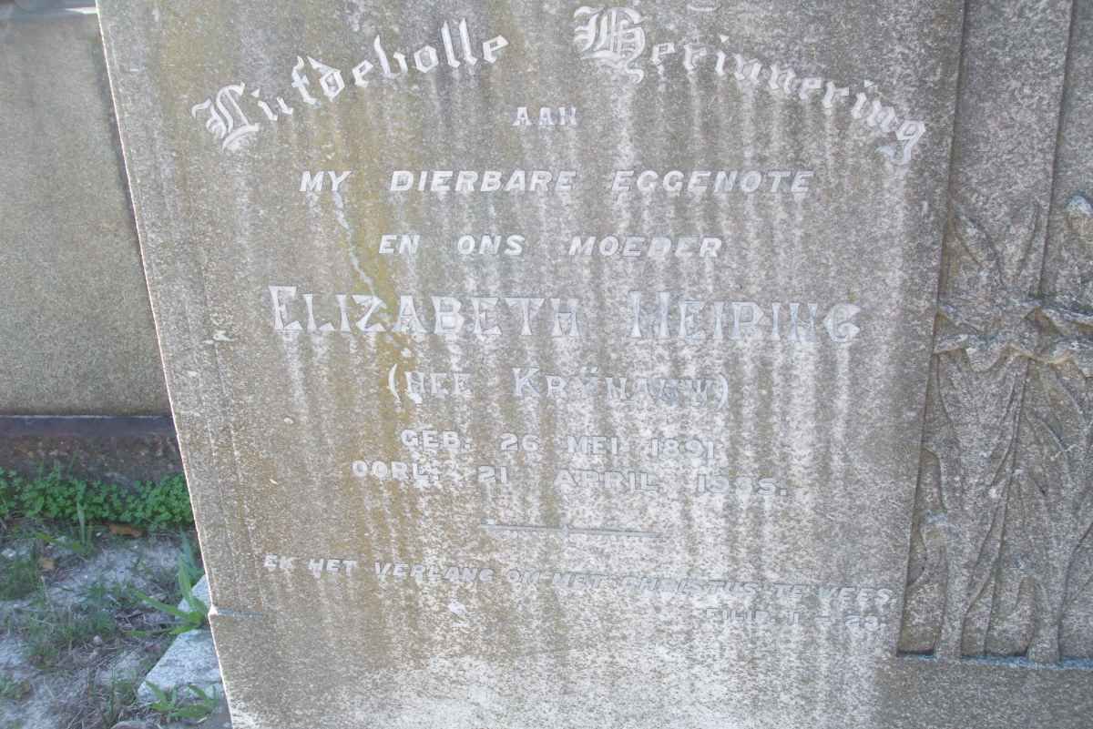 MEIRING Elizabeth nee KRYNAUW 1891-1935