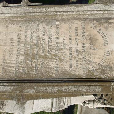 MELLISH Florence Ann 1899-1900 :: MELLISH Francis Blakely Cathriel 1862-1921 :: MELLISH Johanna Margaret -1936