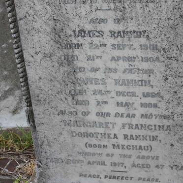RANKIN James 1864-1908 &amp; Margaret Francis Dorothea MECHAU -1917 :: RANKIN James 1901-1904