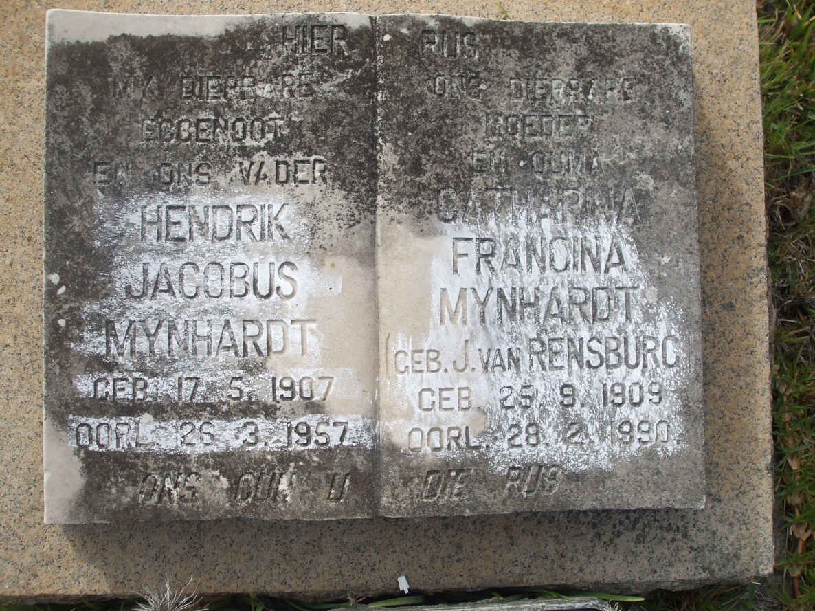 MYNHARDT Hendrik Jacobus 1907-1957 &amp; Catharina Francina J. VAN RENSBURG 1909-1990