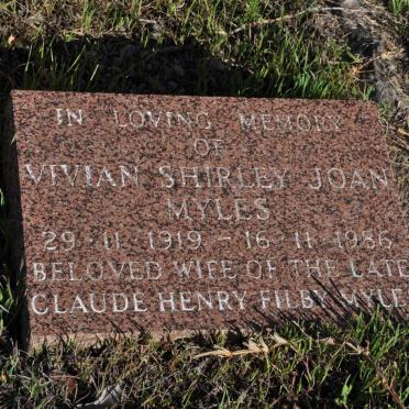 MYLES Vivian Shirley Joan 1919-1986
