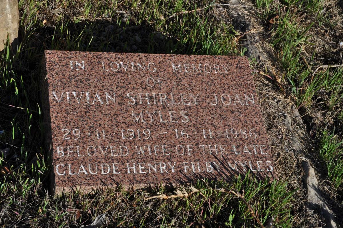 MYLES Vivian Shirley Joan 1919-1986