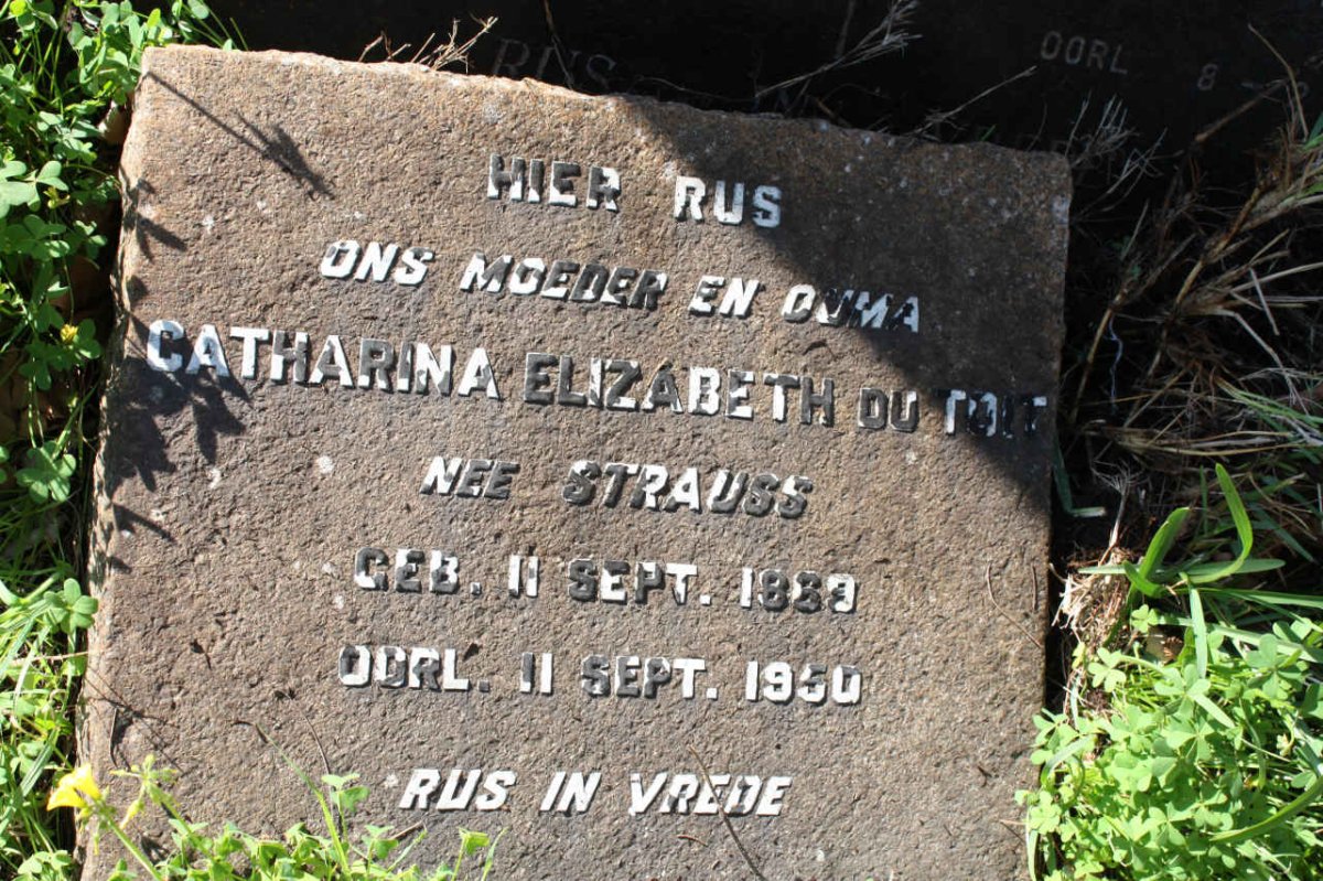 TOIT Catharina Elizabeth, du nee STRAUSS 1869-1950