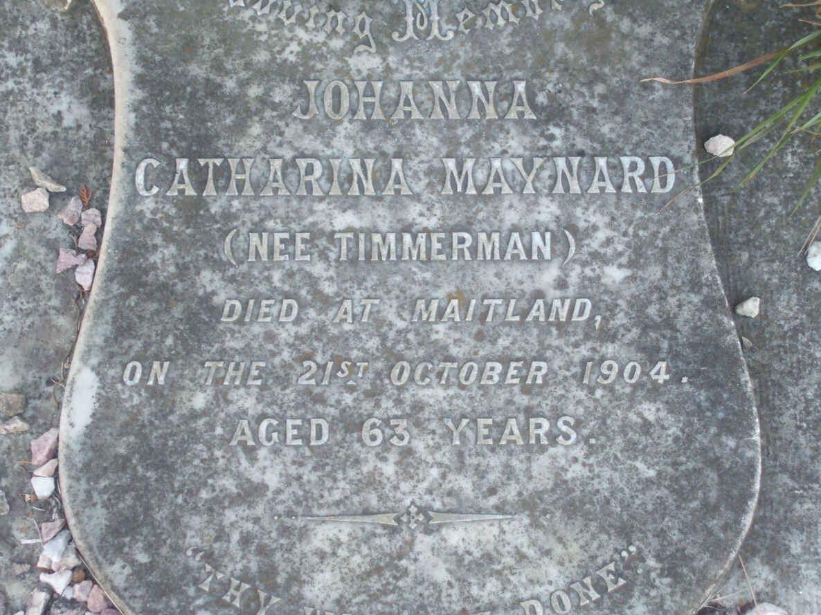 MAYNARD Johanna Catharina nee TIMMERMAN -1904