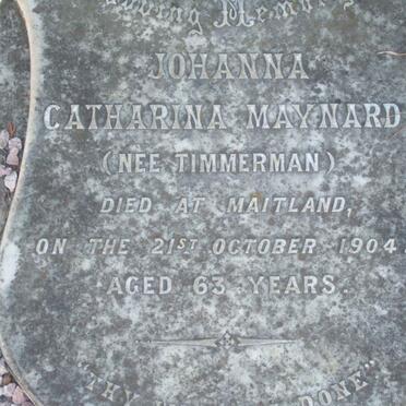 MAYNARD Johanna Catharina nee TIMMERMAN -1904