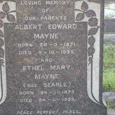 MAYNE Albert Edward 1871-1935 &amp; Ethel Mary SEARLE 1875-1959