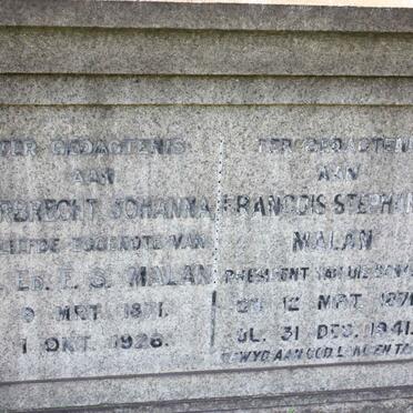 MALAN Francois Stephanus 1871-1941 &amp; Gerbrecht Johanna 1871-1926