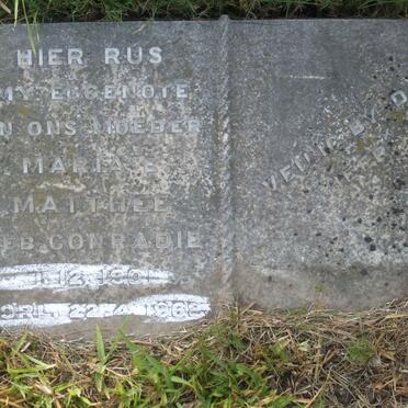 MATTHEE Maria E. nee CONRADIE  1901-1968