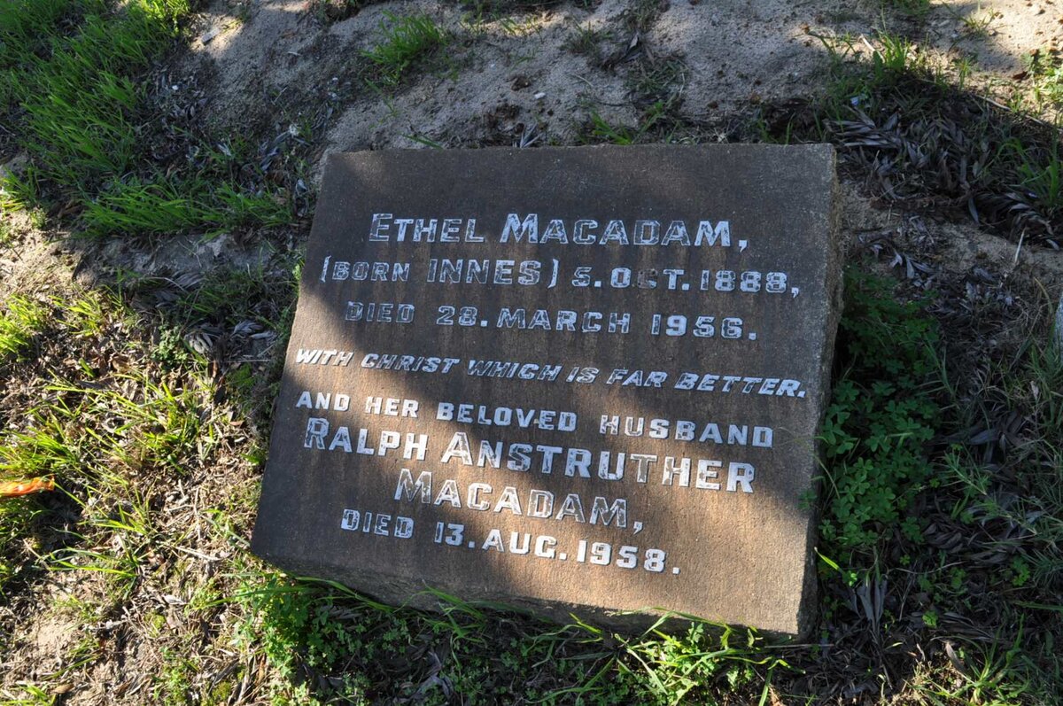 MACADAM Ralph Anstruther -1958 &amp; Ethel INNES 1888-1956